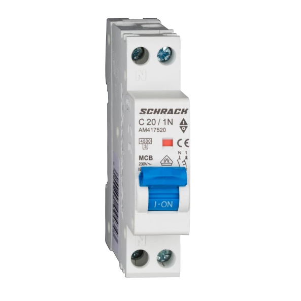 INTRERUPATORERUPATOR AUTOMAT AMPARO 4,5KA C20A 1P+N 1M AM417520--