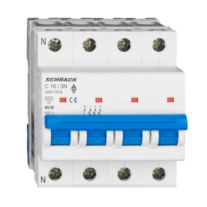 INTRERUPATORERUPTOR AUTOMAT MODULAR (MCB) AMPARO 6KA C 16A 3P+N AM617816--