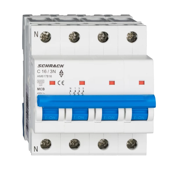 INTRERUPATORERUPTOR AUTOMAT MODULAR (MCB) AMPARO 6KA C 16A 3P+N AM617816--