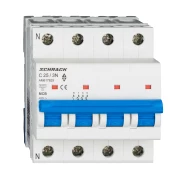 INTRERUPATORERUPTOR AUTOMAT MODULAR (MCB) AMPARO 6KA C 25A 3P+N AM617825--