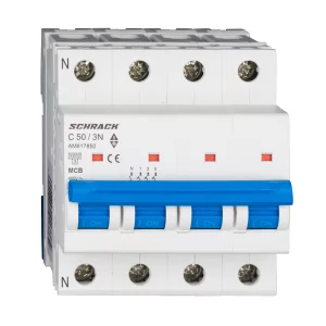 INTRERUPATORERUPTOR AUTOMAT MODULAR (MCB) AMPARO 6KA C 50A 3P+N AM617850--