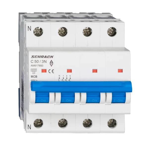 INTRERUPATORERUPTOR AUTOMAT MODULAR (MCB) AMPARO 6KA C 50A 3P+N AM617850--