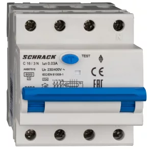 INTRERUPATORERUPTOR AUTOMAT+DIF. 3+N AMPARO 6KA C 16A 30MA TIP A AK667816--