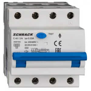 INTRERUPATORERUPTOR AUTOMAT+DIF. 3+N AMPARO 6KA C 40A 30MA TIP A AK667840--