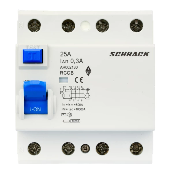 INTRERUPATORERUPTOR DIFERENTIAL AMPARO 10KA 25A 4-POLI 300MA AR002130--