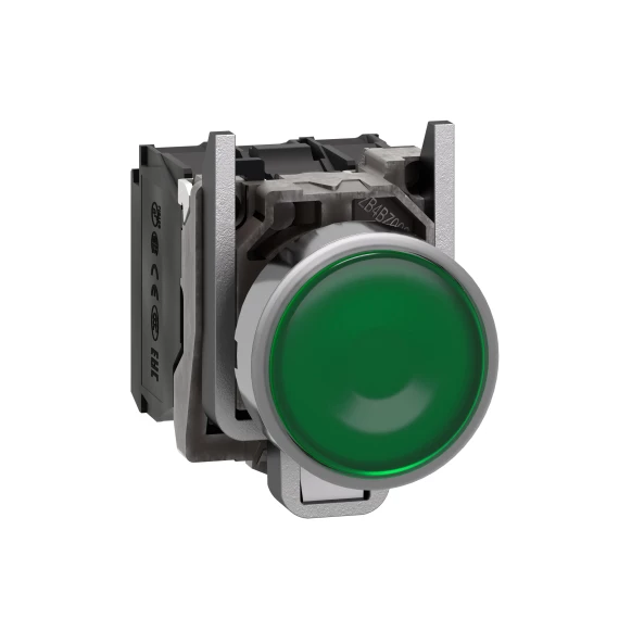 BUTON ILUM CU REVENIRE,VERDE,24V,1ND1NI