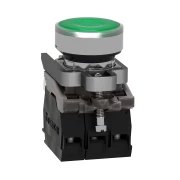 BUTON ILUM CU REVENIRE,VERDE,24V,1ND1NI