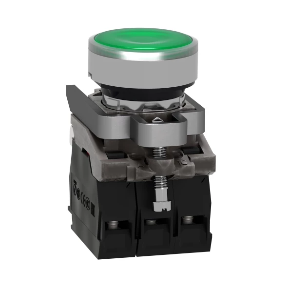 BUTON ILUM CU REVENIRE,VERDE,24V,1ND1NI