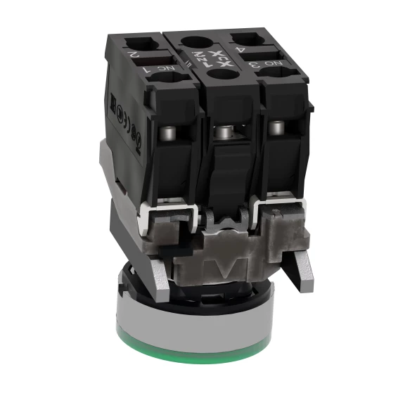 BUTON ILUM CU REVENIRE,VERDE,24V,1ND1NI