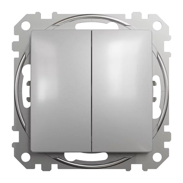 NEW SEDNA INTRERUPATOR DUBLU CAP SCARA 10AX ALU