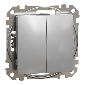 NEW SEDNA INTRERUPATOR DUBLU 10AX ALUMINIU