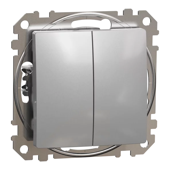 NEW SEDNA INTRERUPATOR DUBLU 10AX ALUMINIU