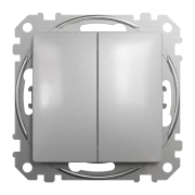 NEW SEDNA INTRERUPATOR DUBLU 10AX ALUMINIU