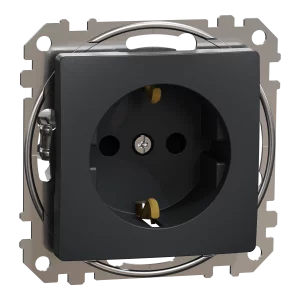 NEW SEDNA PRIZA 2P+E CU OBT ANTRACIT