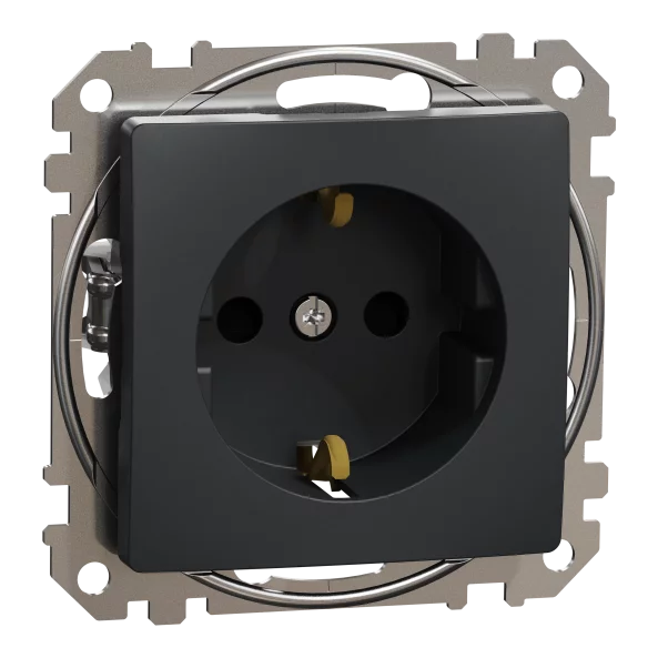NEW SEDNA PRIZA 2P+E CU OBT ANTRACIT
