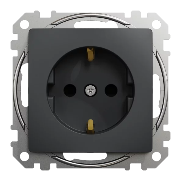 NEW SEDNA PRIZA 2P+E CU OBT ANTRACIT