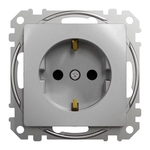 NEW SEDNA PRIZA 2P+E CU OBTURATOARE ALU