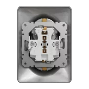 NEW SEDNA PRIZA DUBLA 2P+E OBT ALUMINIU