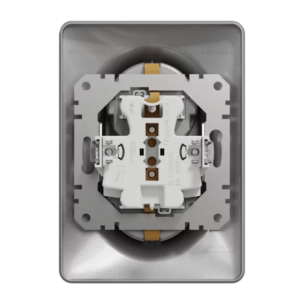 NEW SEDNA PRIZA DUBLA 2P+E OBT ALUMINIU