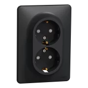 NEW SEDNA PRIZA DUBLA 2P+E,OBT ANTRACIT