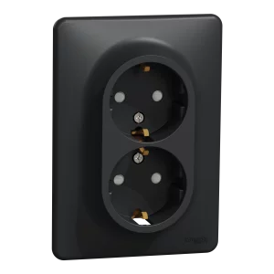 NEW SEDNA PRIZA DUBLA 2P+E,OBT ANTRACIT