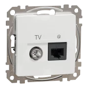 NEW SEDNA PRIZA TV+RJ45 CAT6 UTP ALB