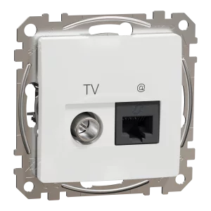 NEW SEDNA PRIZA TV+RJ45 CAT6 UTP ALB