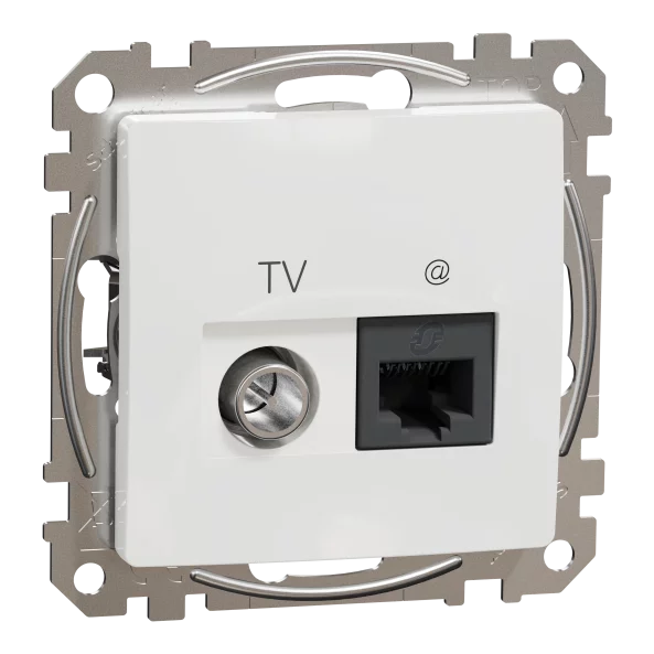 NEW SEDNA PRIZA TV+RJ45 CAT6 UTP ALB