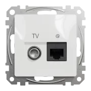NEW SEDNA PRIZA TV+RJ45 CAT6 UTP ALB