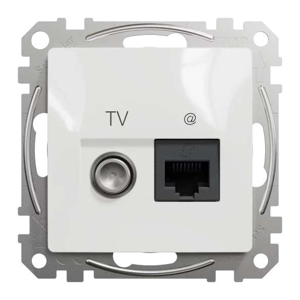 NEW SEDNA PRIZA TV+RJ45 CAT6 UTP ALB