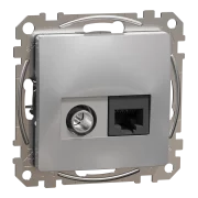 NEW SEDNA PRIZA TV+RJ45 CAT6 UTP ALUMINIU