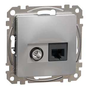 NEW SEDNA PRIZA TV+RJ45 CAT6 UTP ALUMINIU