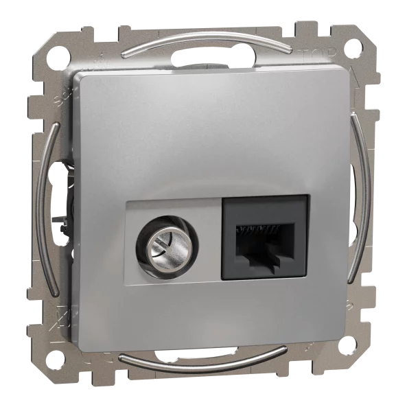 NEW SEDNA PRIZA TV+RJ45 CAT6 UTP ALUMINIU