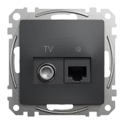 NEW SEDNA PRIZA TV+RJ45 CAT6 UTP ANTRACIT