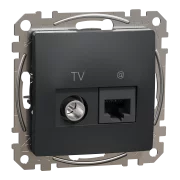 NEW SEDNA PRIZA TV+RJ45 CAT6 UTP ANTRACIT