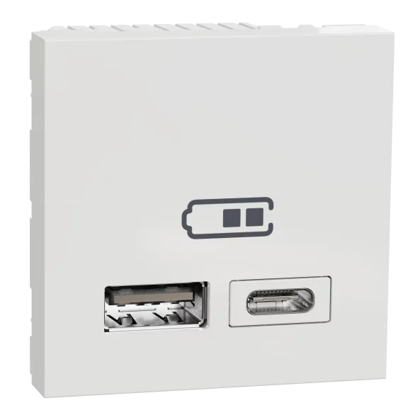 NEW UNICA PRIZA DBL INCARCARE USB 2.4A 2M A+C ALB