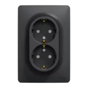 NEW UNICA PRIZA DUBLA 2P+E 16A OBT ANTRACIT