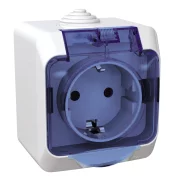 PRIZA 2P+E OBT ALB/CAPAC ALBASTRU TRANSP