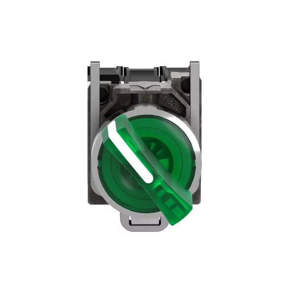 SELECTOR VERDE ILUMINAT,2POZ,1ND1NI,24V