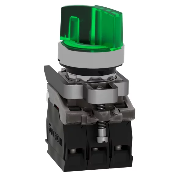 SELECTOR VERDE ILUMINAT,2POZ,1ND1NI,24V