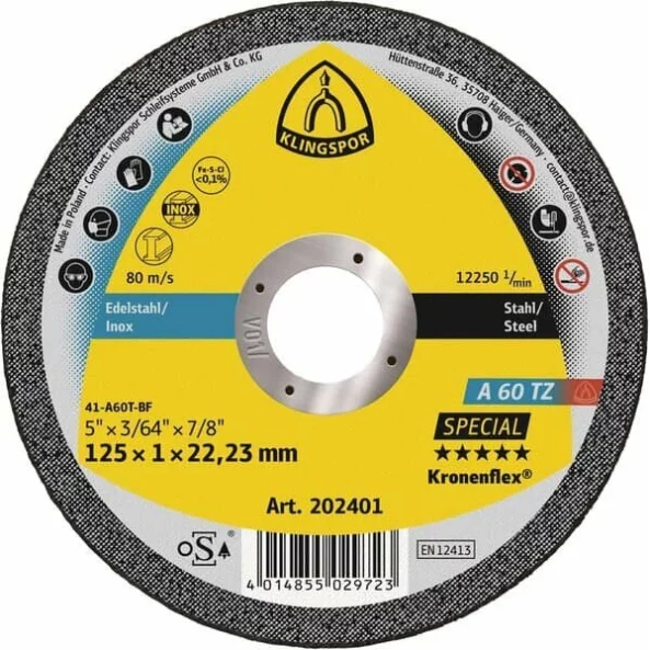 KLI 202401 DISC DEARE A 60 TZ EX 125 X 1 X 22.23