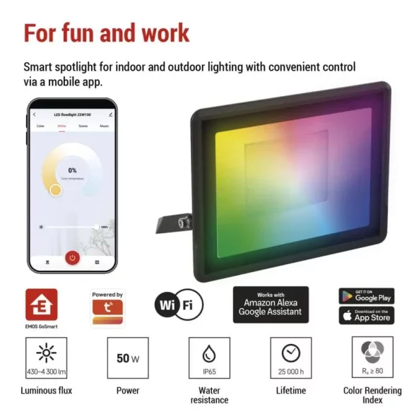 PROIECTOR GOSMART 50W 4300LM RGB+CCT IP65