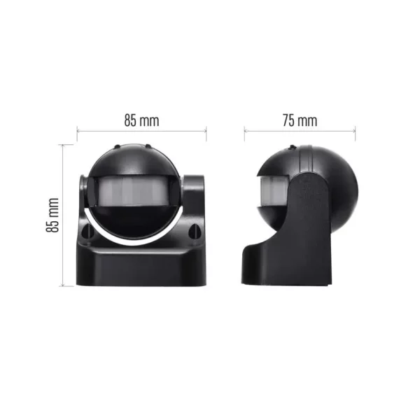 SENZOR MISCARE NEGRU 180 GR. 1200W IP44