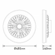 BRA PLAF. CU VENTILATOR 2X24W +15W TEL AFCLCCT-48W-15W-WHS