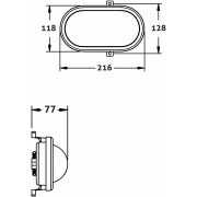 PLAF. 12W NW 4000K OVAL IP54 ALB AVIDE SATURN-O HL-O-12W-NW-SAT