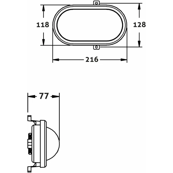 PLAF. 12W NW 4000K OVAL IP54 ALB AVIDE SATURN-O HL-O-12W-NW-SAT