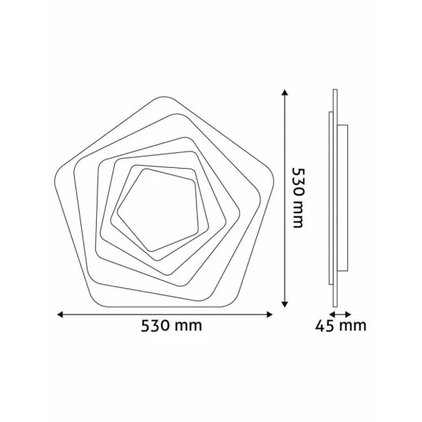 PLAFONIERA 76W(38+38) CU TELEC. RF AVIDE ADO3S-EL-2.4G