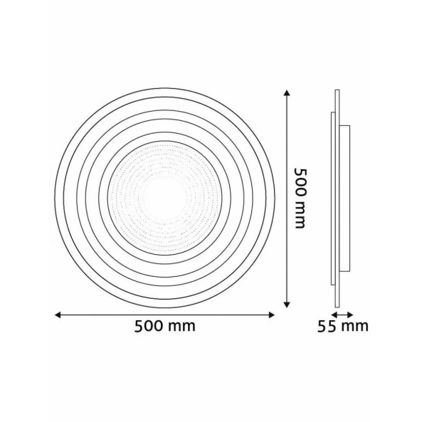 PLAFONIERA 76W(38+38) CU TELEC. RF AVIDE ADO3S-NH-2.4G