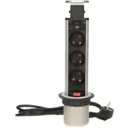 GTV PRIZA BLAT 3 PRIZE SCHUKO ARGINTIU AE-BPW3S60-80
