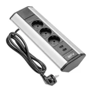 GTV PRIZE BLAT COLT 3XSCHUKO 2XUSB 2.1A 5V GRI 1.5M AE-PBKT3S2U-80